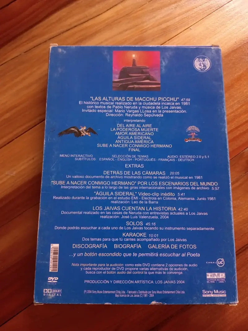 DVD Los Jaivas Alturas de Macchu Picchu 1981 - 2