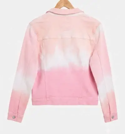 Chaqueta de mezclilla rosa degradé para mujer - miniatura 2