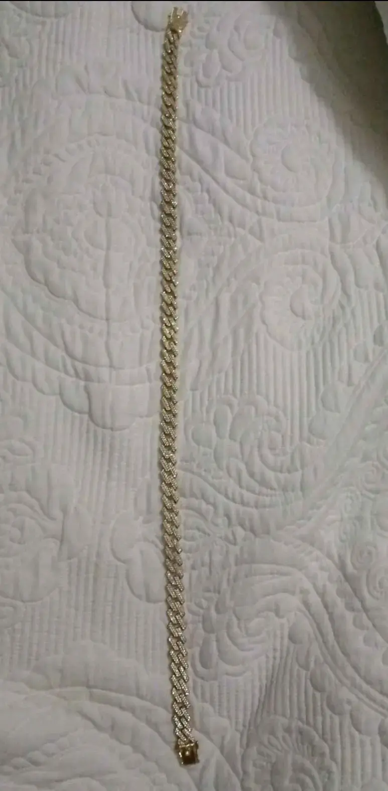 Cadena de oro con brillantes estilo cubano - 3