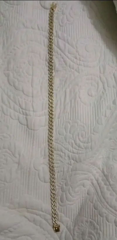 Cadena de oro con brillantes estilo cubano - miniatura 3