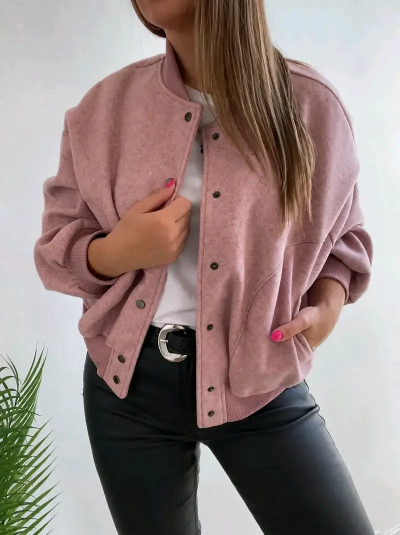 Chaqueta Bomber Rosa para Mujer - 3