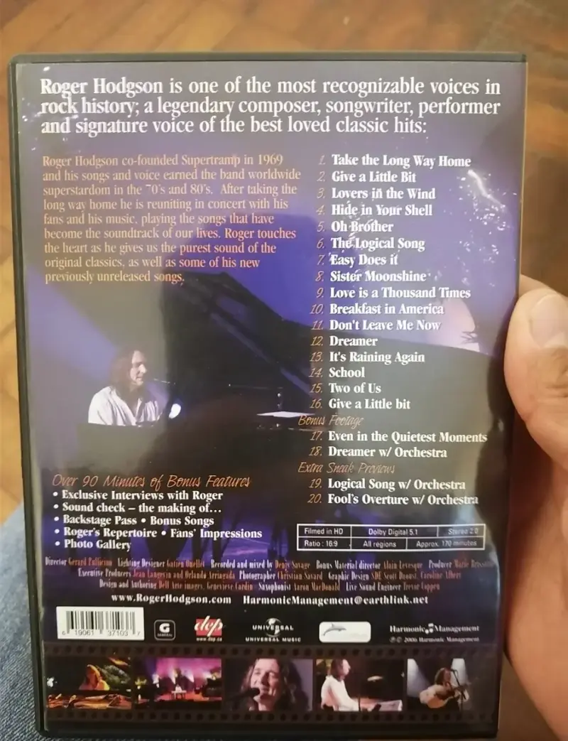 DVD Roger Hodgson Live in Montreal, NUEVO, AUTOGRA - 2
