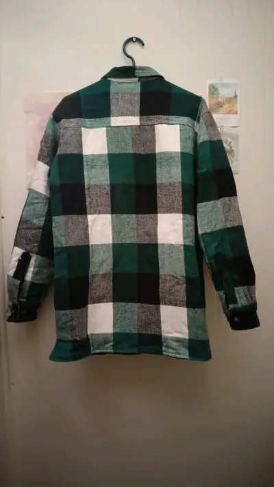 Chaqueta de franela a cuadros verde - miniatura 1