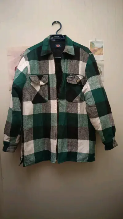 Chaqueta de franela a cuadros verde - miniatura 2