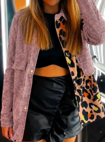Chaqueta de mujer con estampado animal print - miniatura 3