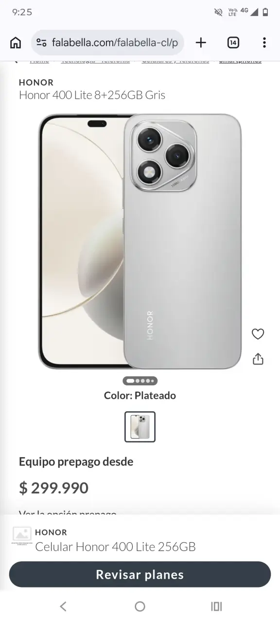 Honor 400 Lite 8+256GB Negro NUEVO SELLADO - 3