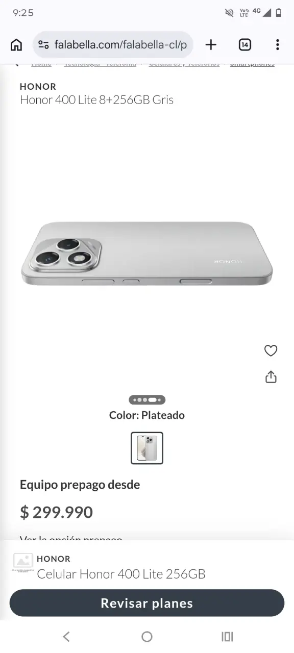 Honor 400 Lite 8+256GB Negro NUEVO SELLADO - 5
