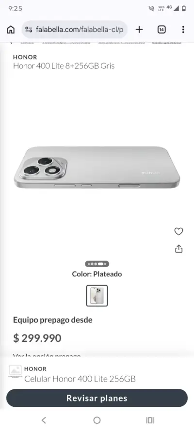 Honor 400 Lite 8+256GB Negro NUEVO SELLADO - miniatura 5