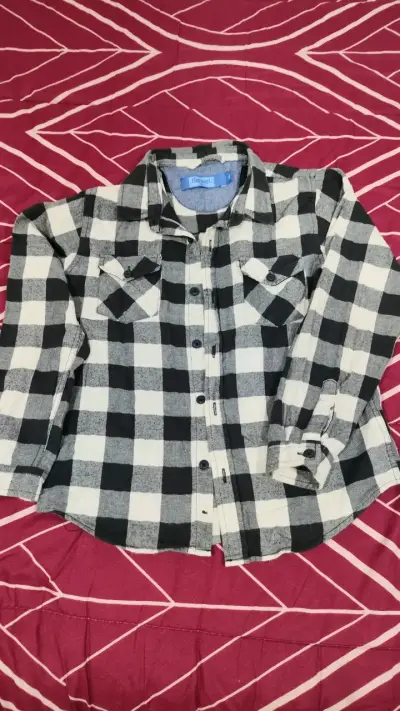 Camisa a cuadros blanco y negro Harvest talla 8 - miniatura 1
