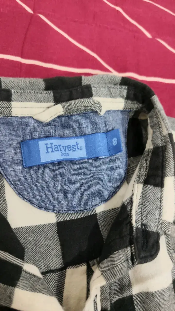 Camisa a cuadros blanco y negro Harvest talla 8 - 2