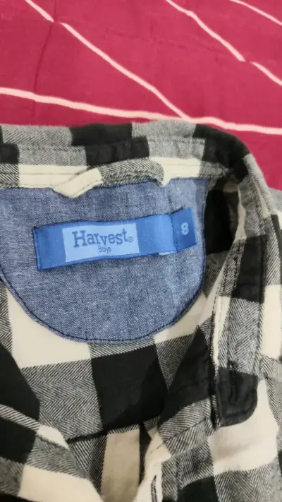 Camisa a cuadros blanco y negro Harvest talla 8 - miniatura 2