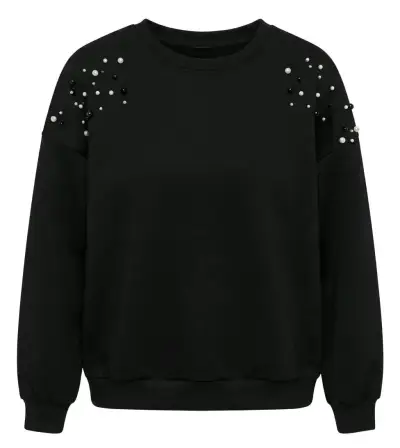 Polerón negro con perlas decorativas - miniatura 2