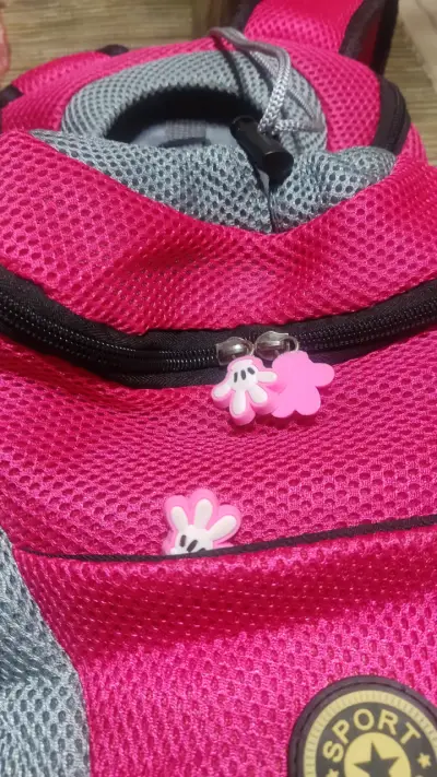 Mochila para transportar perros, rosa y gris - miniatura 4