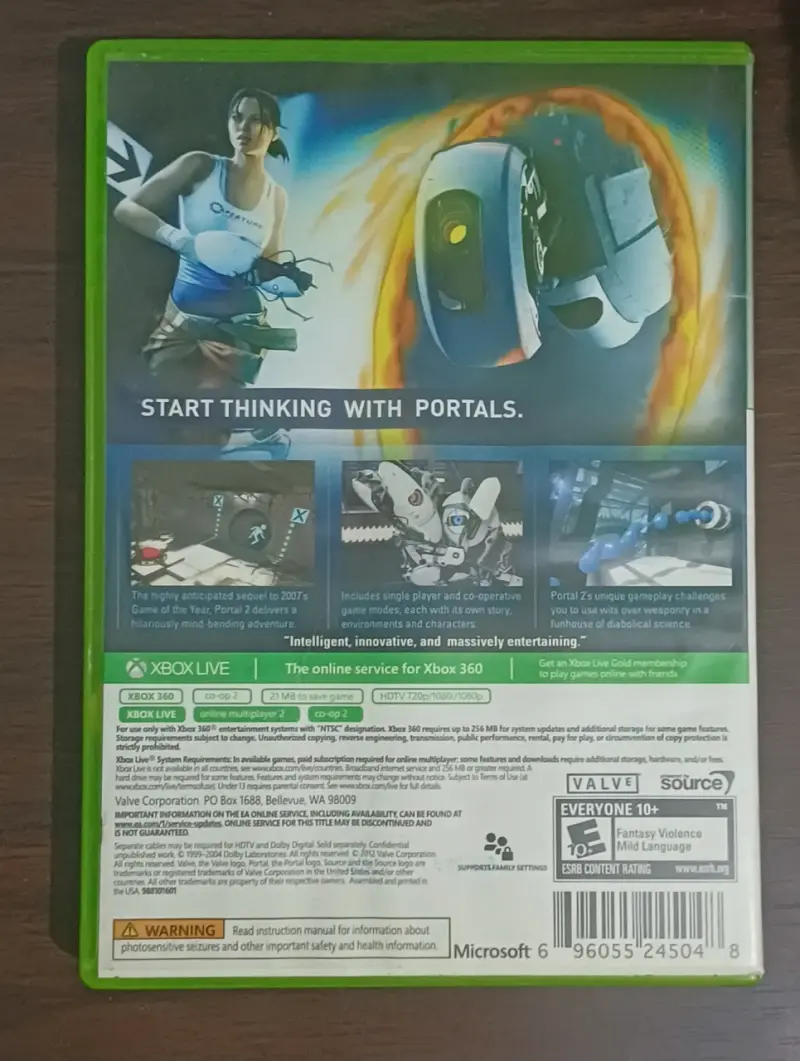 Portal 2 para Xbox 360 Platinum Hits - 2