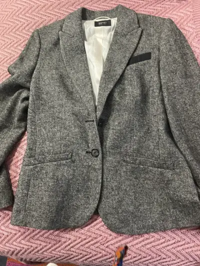 Blazer de lana gris para mujer Esprit - miniatura 1