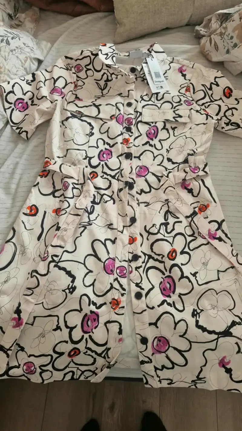 Vestido camisero estampado floral Desigual
