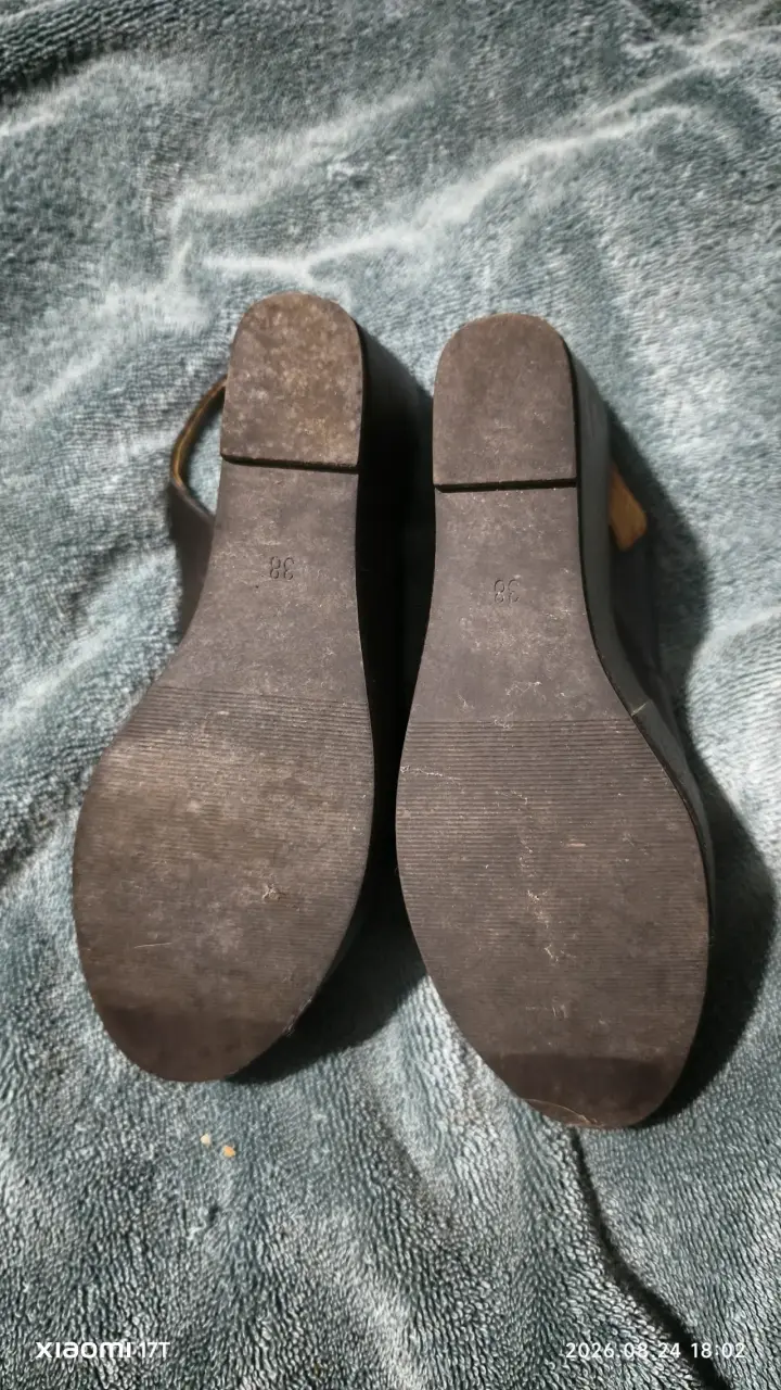 Sandalias de Cuña Negras Talla 38 - 5