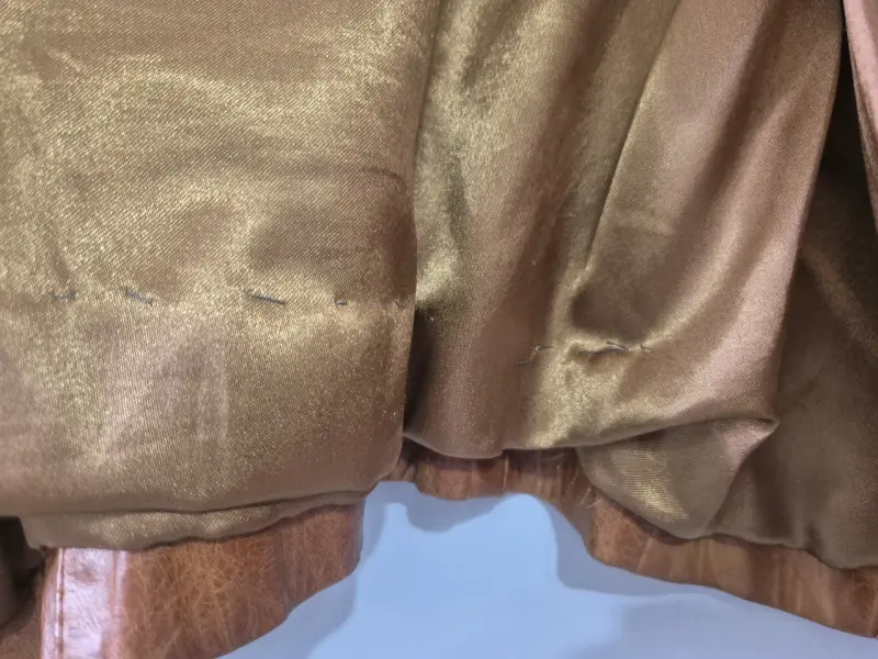 Chaqueta de cuero camel para mujer - 2
