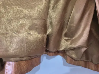 Chaqueta de cuero camel para mujer - miniatura 2
