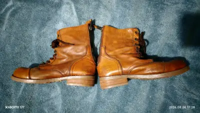 Botas de cuero marrón talla 36 con cierre lateral - miniatura 2