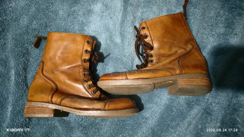 Botas de cuero marrón talla 36 con cierre lateral - 3