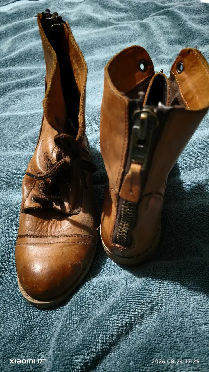 Botas de cuero marrón talla 36 con cierre lateral - 5