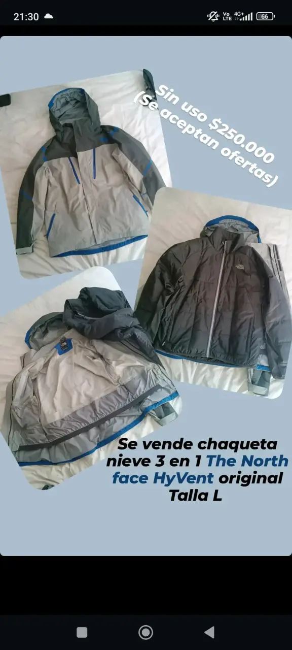 Chaqueta 3 en 1 The North Face HyVent sin uso