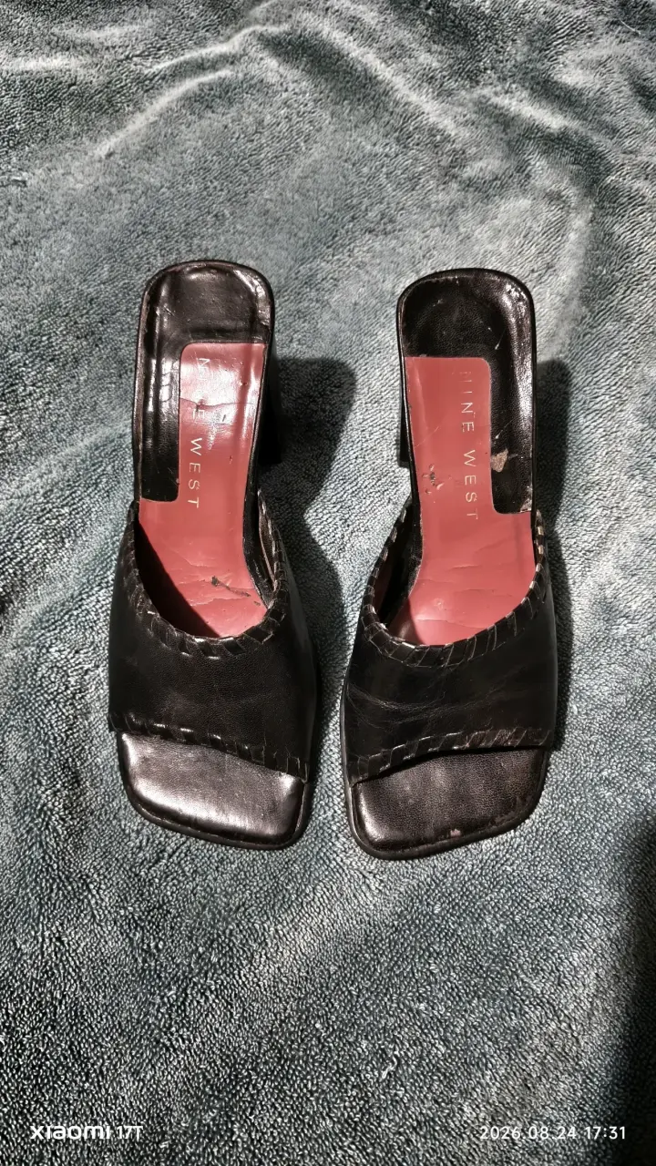 Sandalias de tacón negro Nine West talla 37 - 2