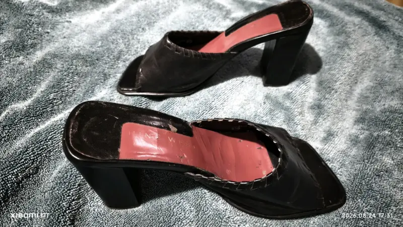 Sandalias de tacón negro Nine West talla 37 - 3
