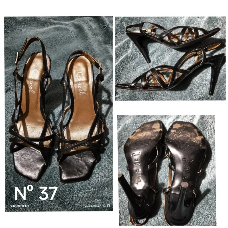 Sandalias de tacón negro para mujer Gacel talla 37 - 1