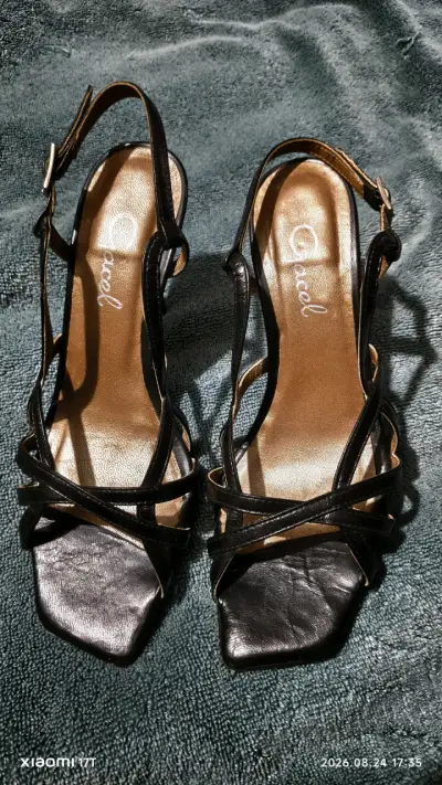 Sandalias de tacón negro para mujer Gacel talla 37 - miniatura 2