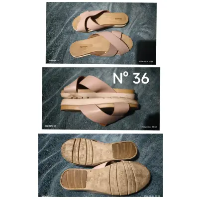 Sandalias planas rosadas Bata talla 36 - miniatura 1
