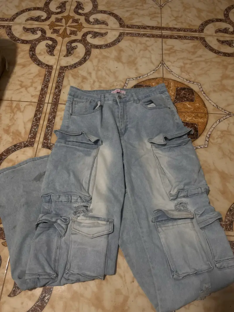 Pantalones cargo de mezclilla para hombre - 2