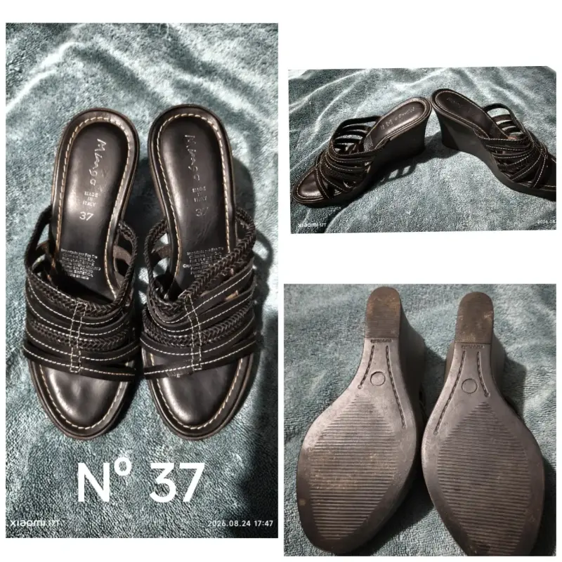 Sandalias de cuña negras Mingo talla 37 - 1