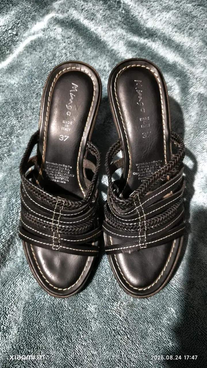 Sandalias de cuña negras Mingo talla 37 - 2