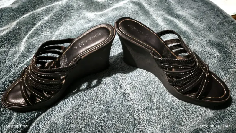 Sandalias de cuña negras Mingo talla 37 - 3