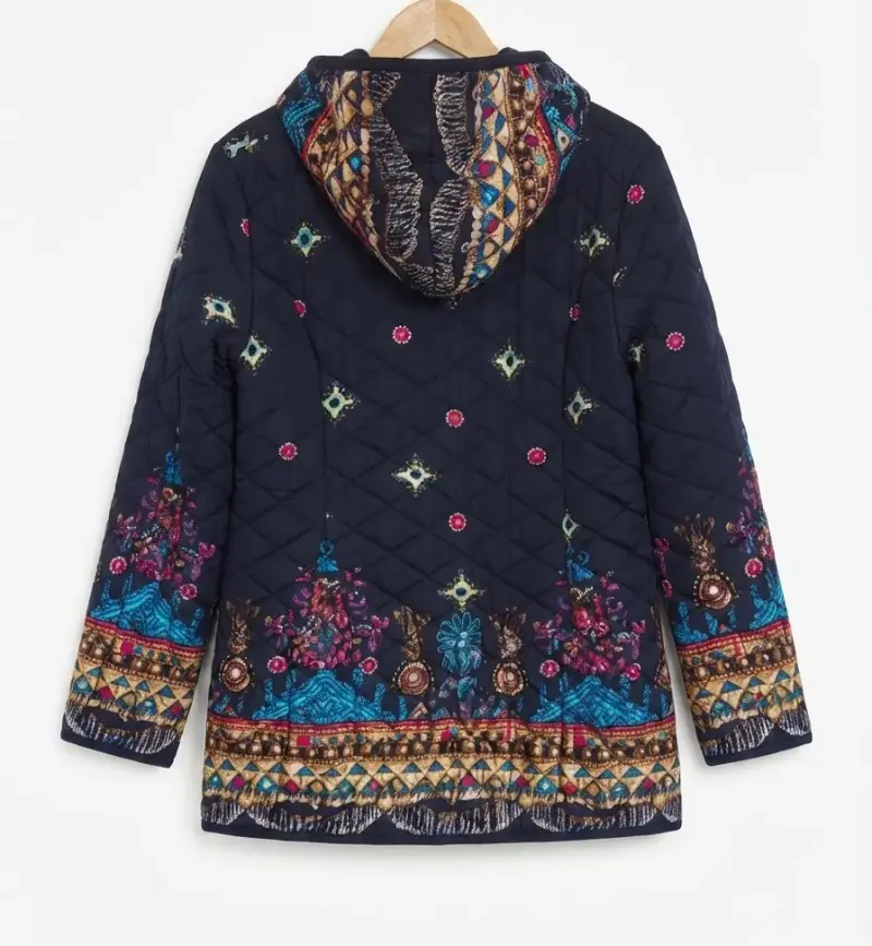 Chaqueta acolchada con diseño floral para mujer - 2