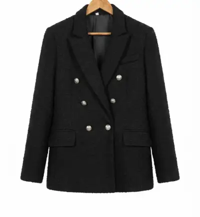Blazer negro de mujer con botones decorativos - miniatura 1
