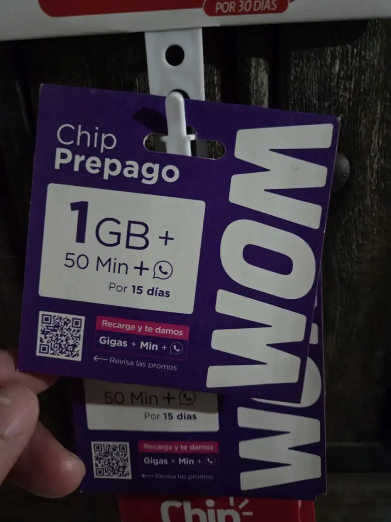 Chip Prepago WOM 1GB 50 Minutos 15 Días - 1
