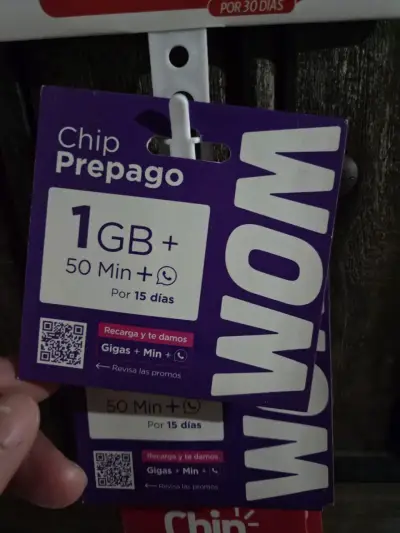 Chip Prepago WOM 1GB 50 Minutos 15 Días - miniatura 1