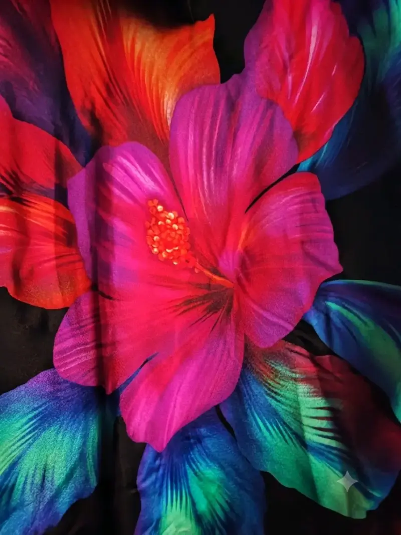 Poleron negro con diseño floral colorido - 2