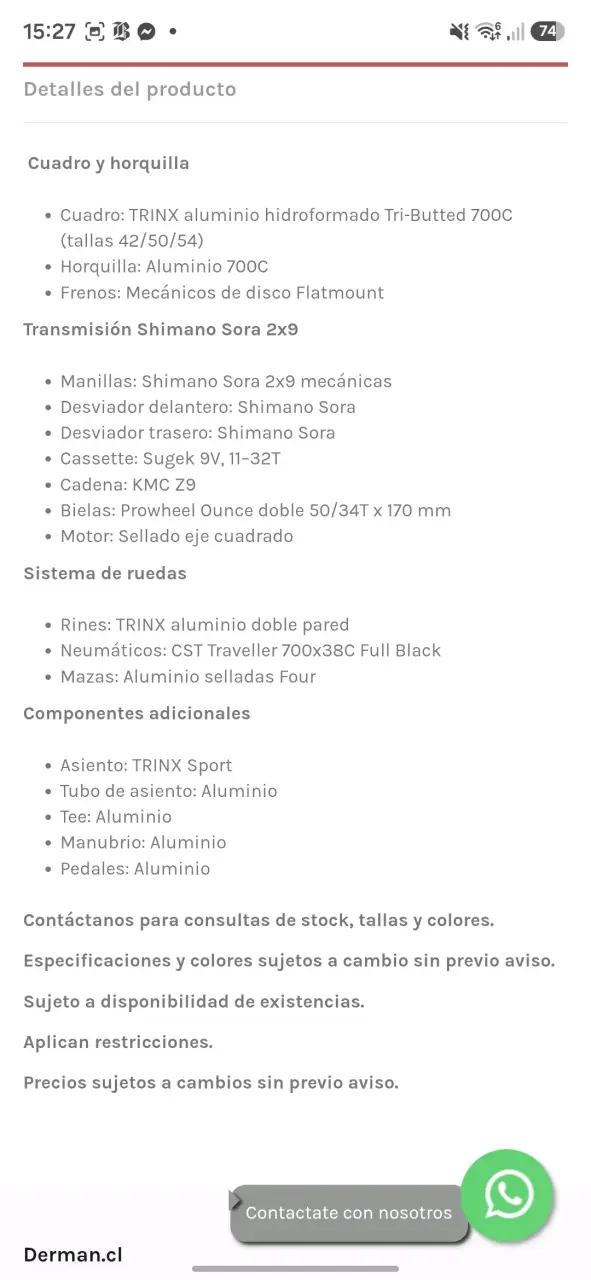 Bicicleta de Gravel Trinx Climber 2.3 - 6