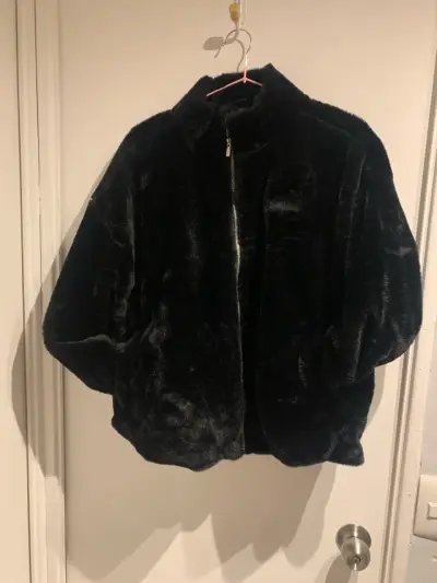 Chaqueta de felpa negra Spalding para invierno - miniatura 1