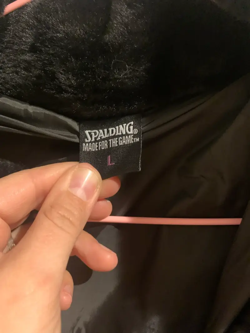 Chaqueta de felpa negra Spalding para invierno - 3