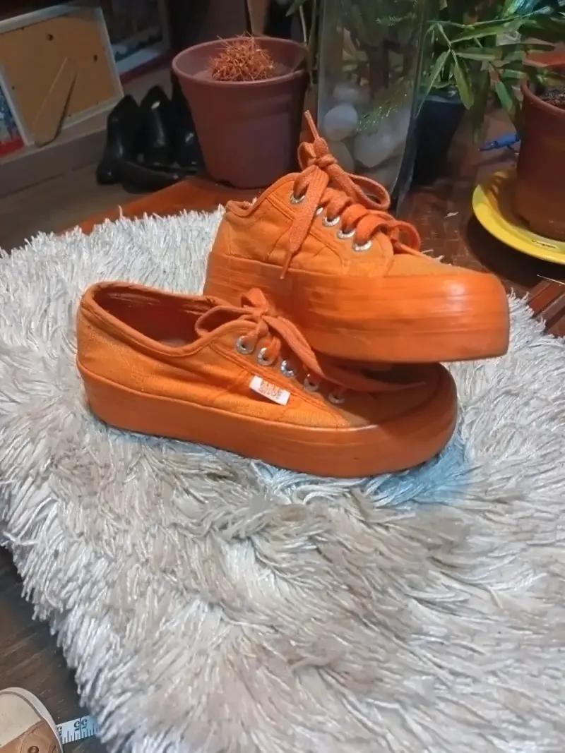 Zapatillas naranjas de lona casuales - 2