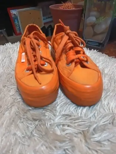 Zapatillas naranjas de lona casuales - miniatura 4