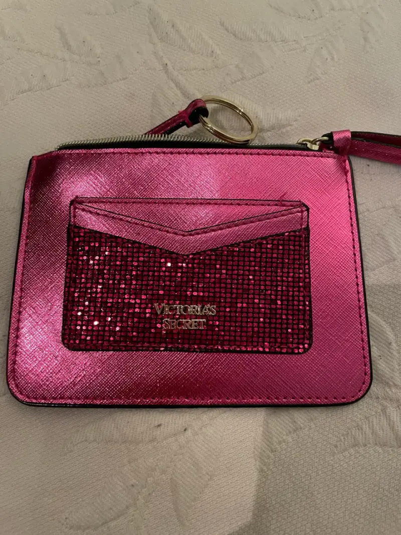 Monedero rosa brillante Victoria's Secret con lentejuelas - 1