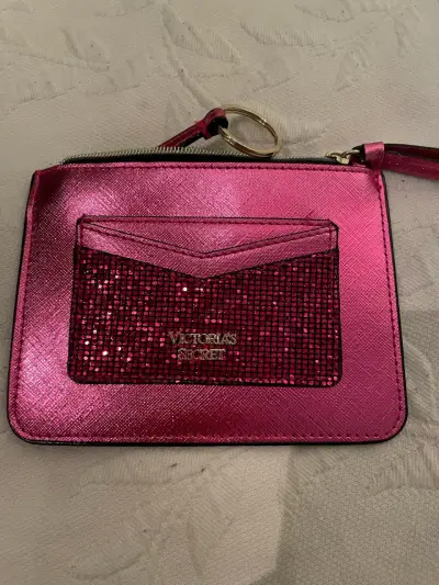 Monedero rosa brillante Victoria's Secret con lentejuelas - miniatura 1