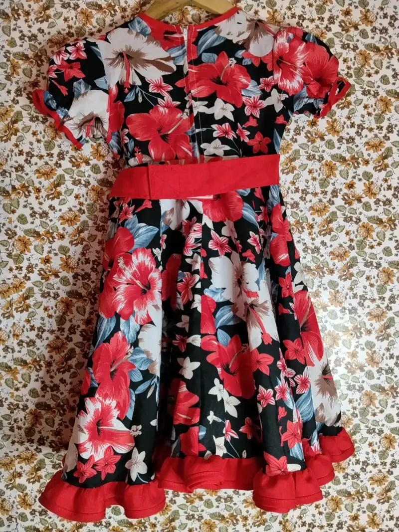 Vestido de huasa para niña con pañuelo - 2