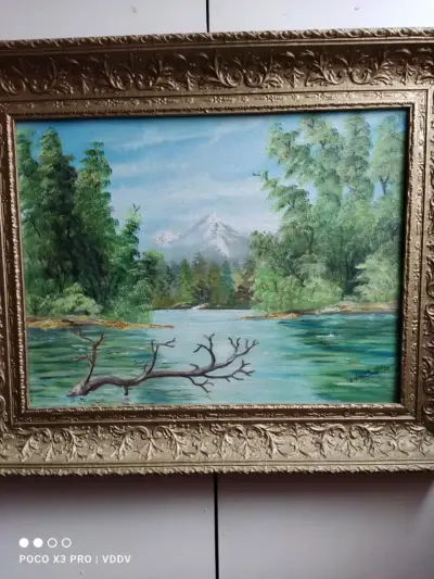 Cuadro Paisaje Natural en Marco Dorado - miniatura 2
